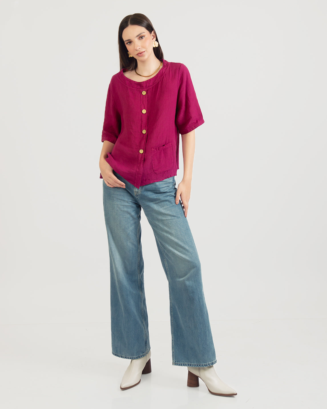 BOTONI BLUSA-130 FUCSIA