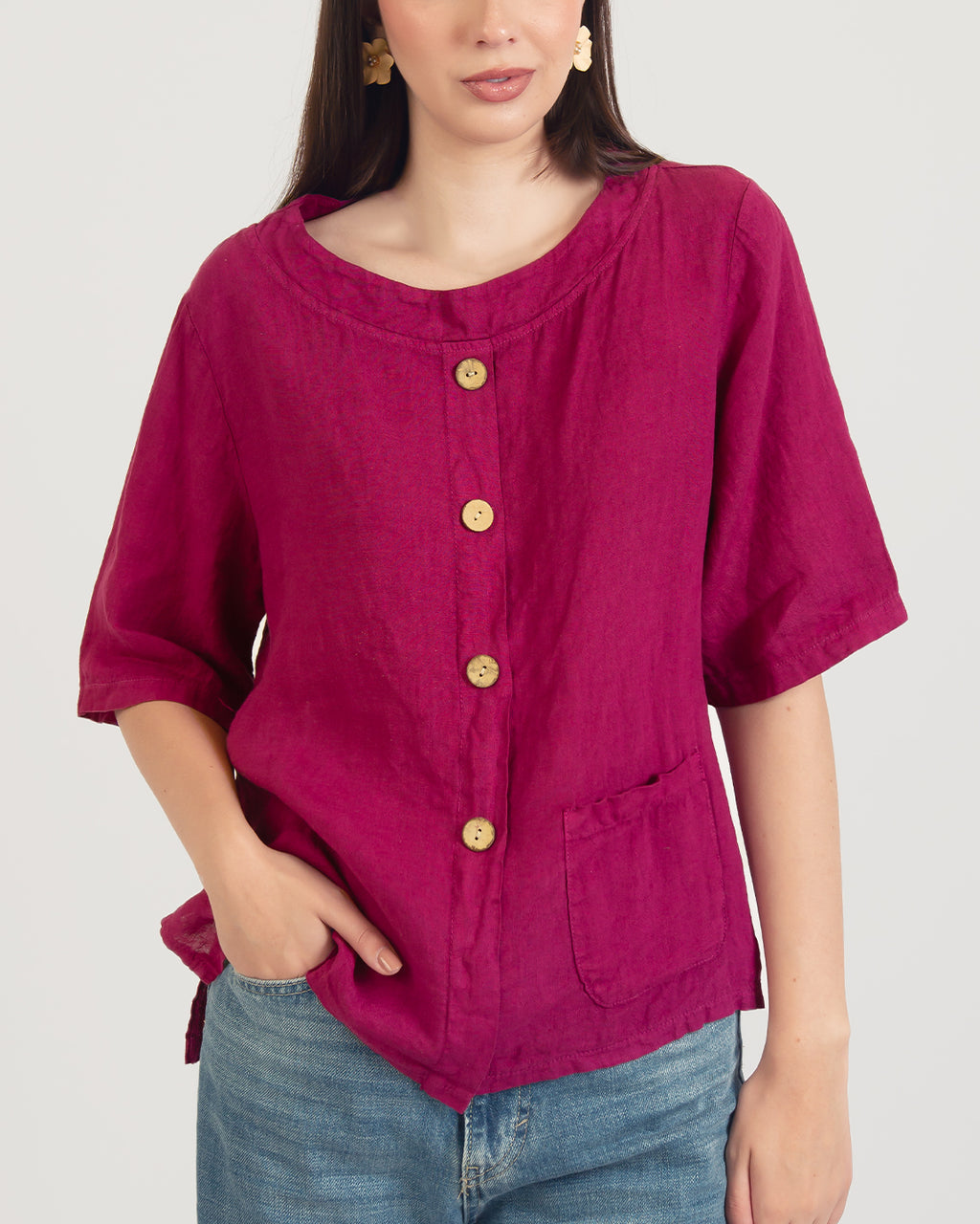 BOTONI BLUSA-130 FUCSIA