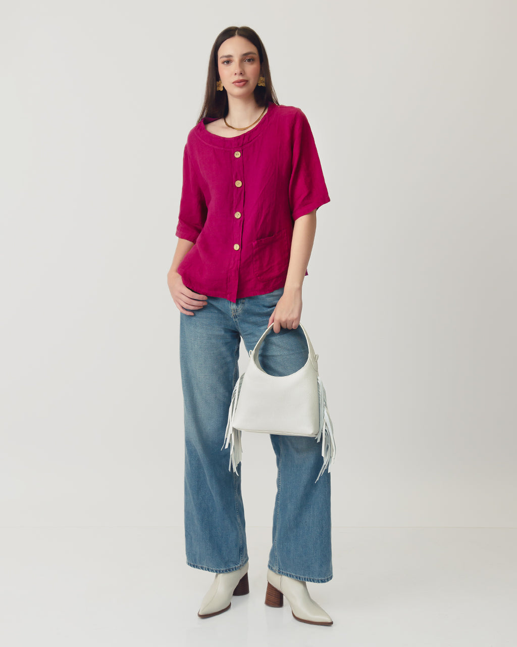 BOTONI BLUSA-130 FUCSIA