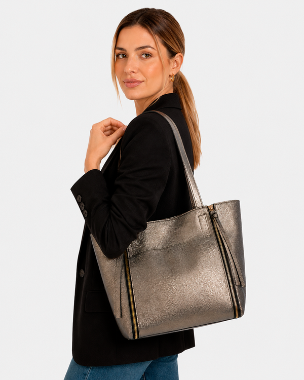 Cartera Tote Bag DS-2584 Oro Metalizado