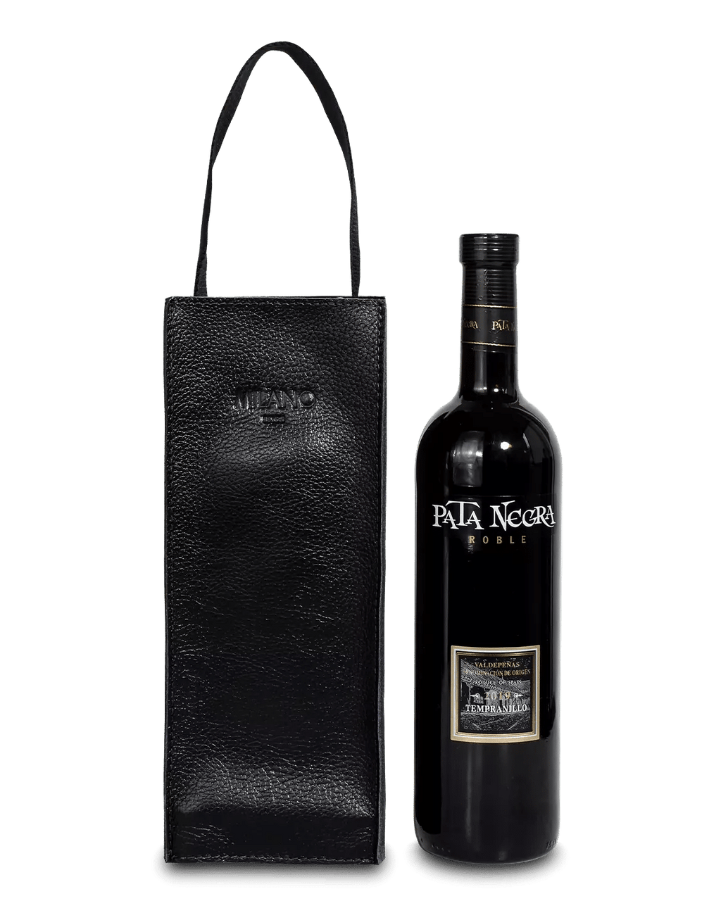 Portavino PV-0004 Negro Incluye Botella de Vino Tinto Español