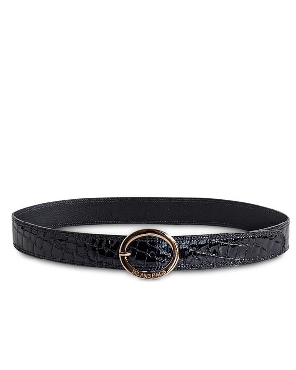 Cinturon Mujer S-245 Negro Croco