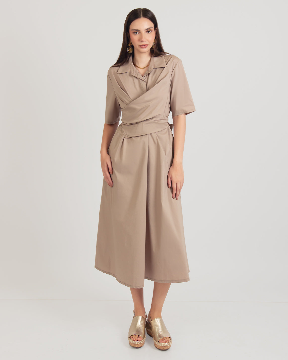 Vestido Wrap Beige VEST-107