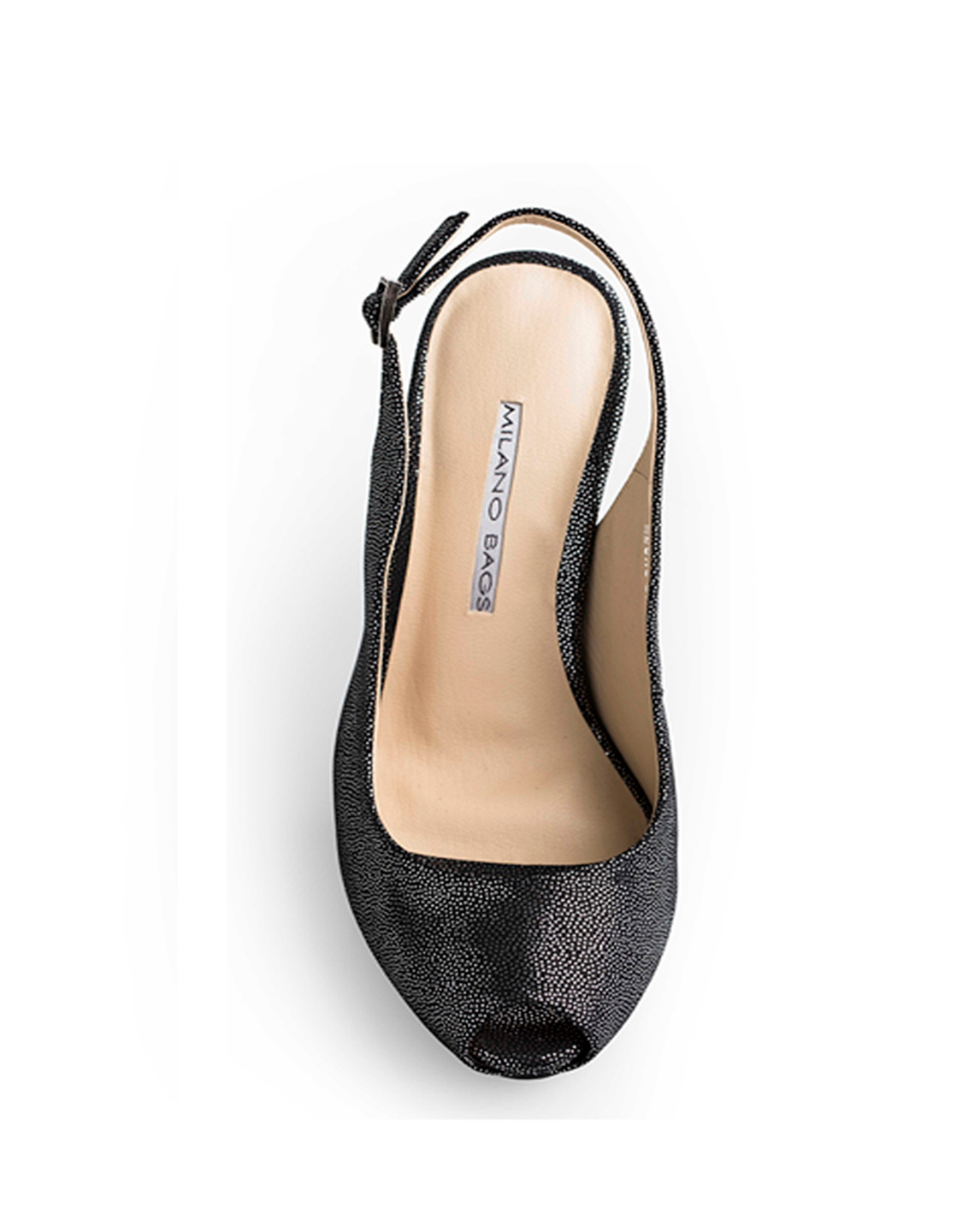 Calzado Peep Toe Plataforma FRT-6812 Color Plata Negro