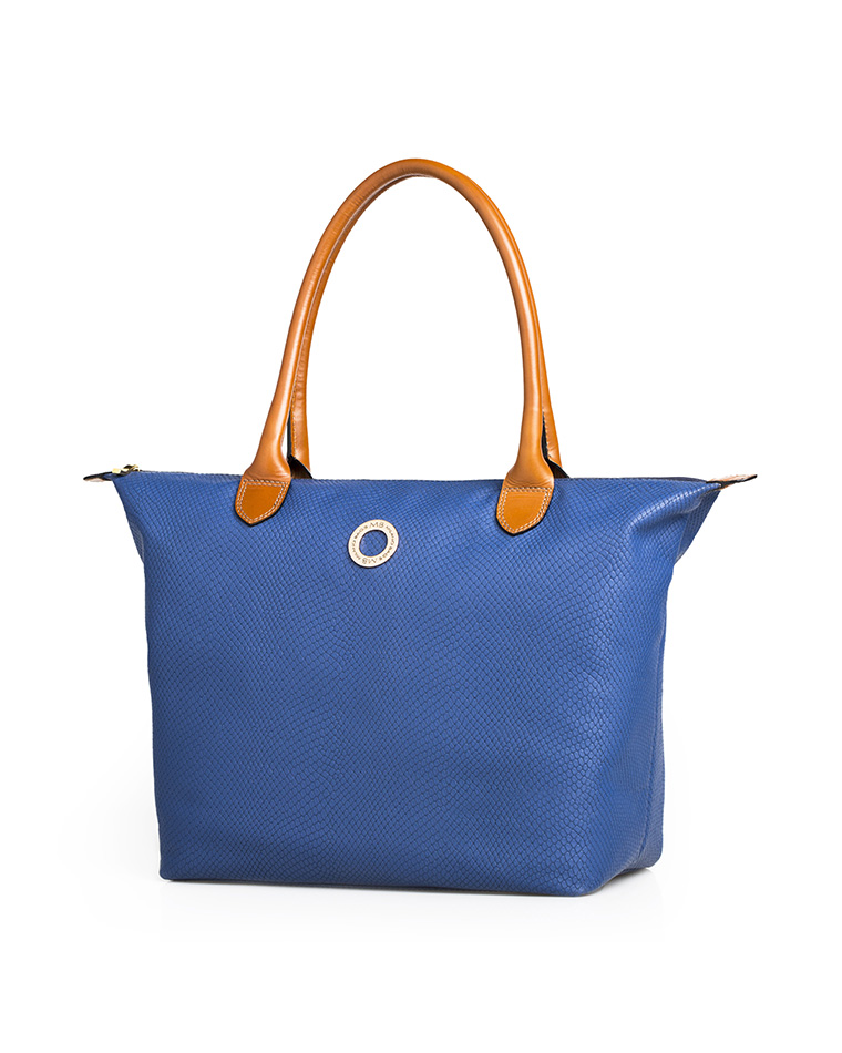 Cartera Tote Bag DS-2443 Color Azul con Natural