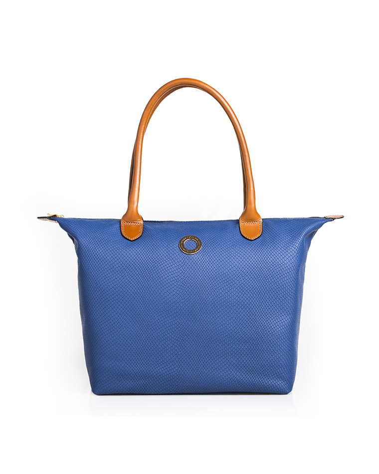 Cartera Tote Bag DS-2443 Color Azul con Natural